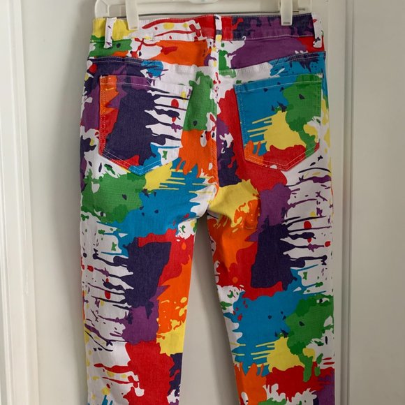 SHEIN Splash Rainbow Paint pants size s - Picture 3 of 7